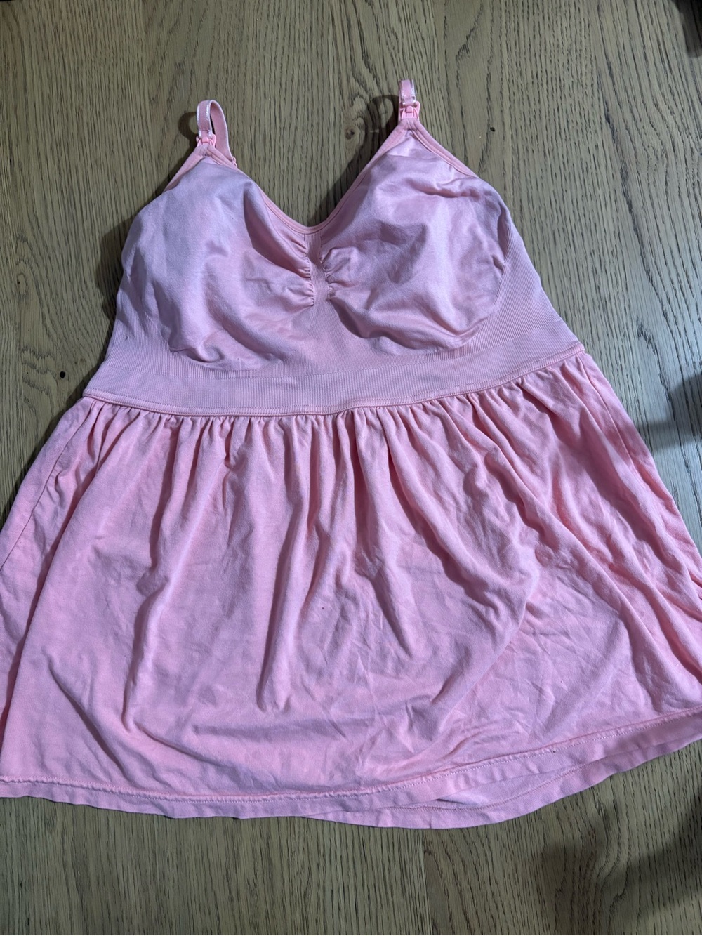 Motherhood Maternity Light Pink Nursing Tank with Metallic-Trim Straps